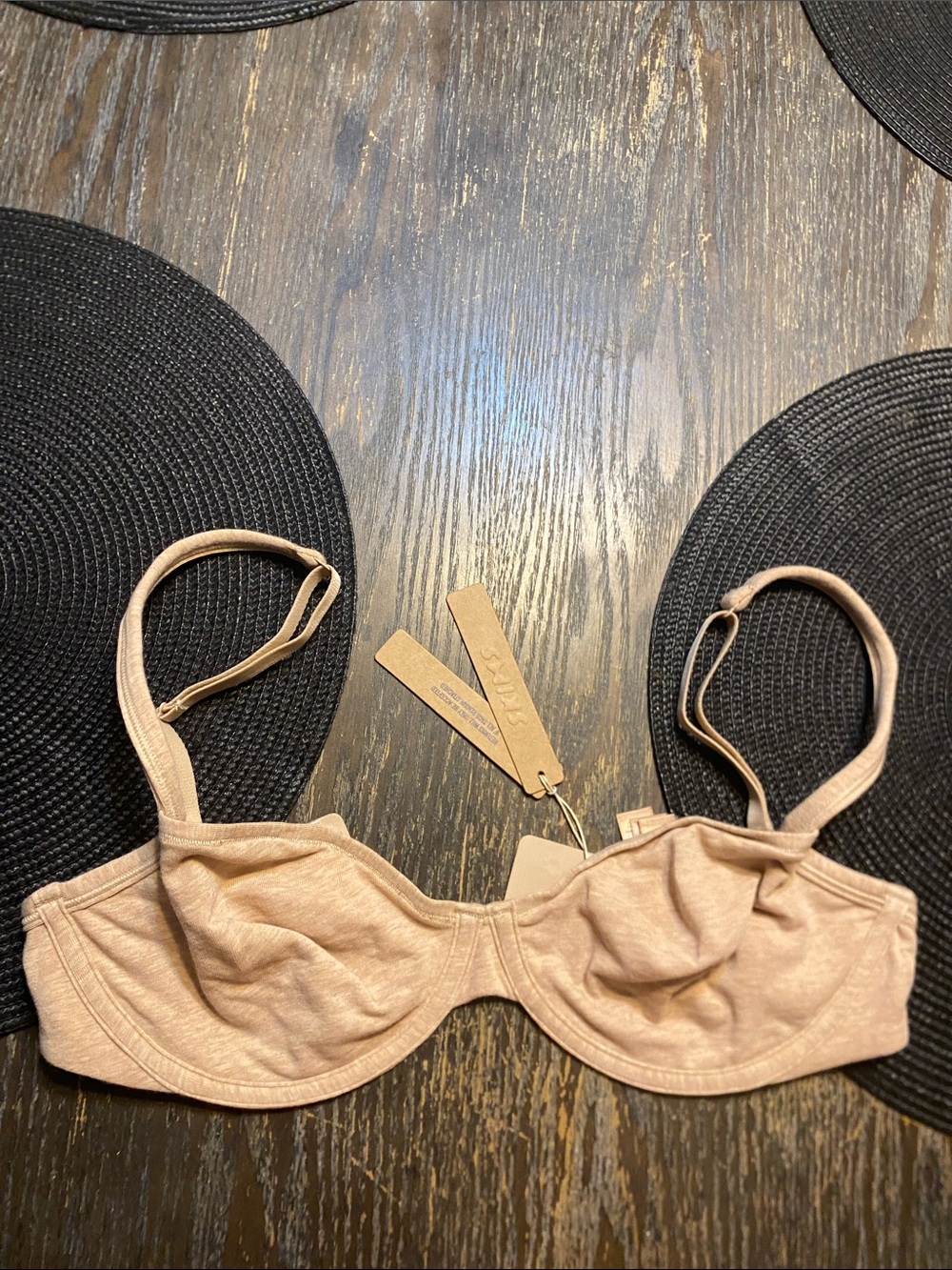 SKIMS everyday cotton unlined bra NWT 34DD clay heather